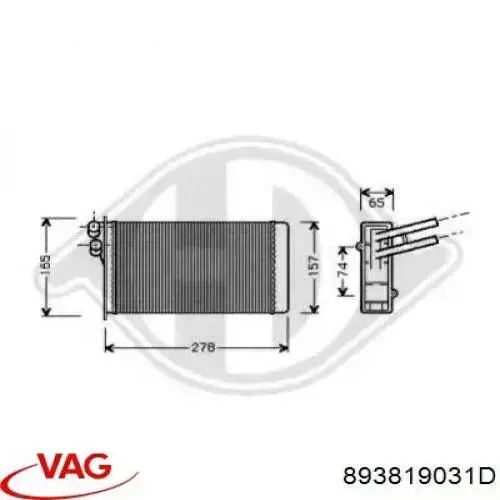 Compre 893819031D VAG Radiador de forno (de aquecedor)
