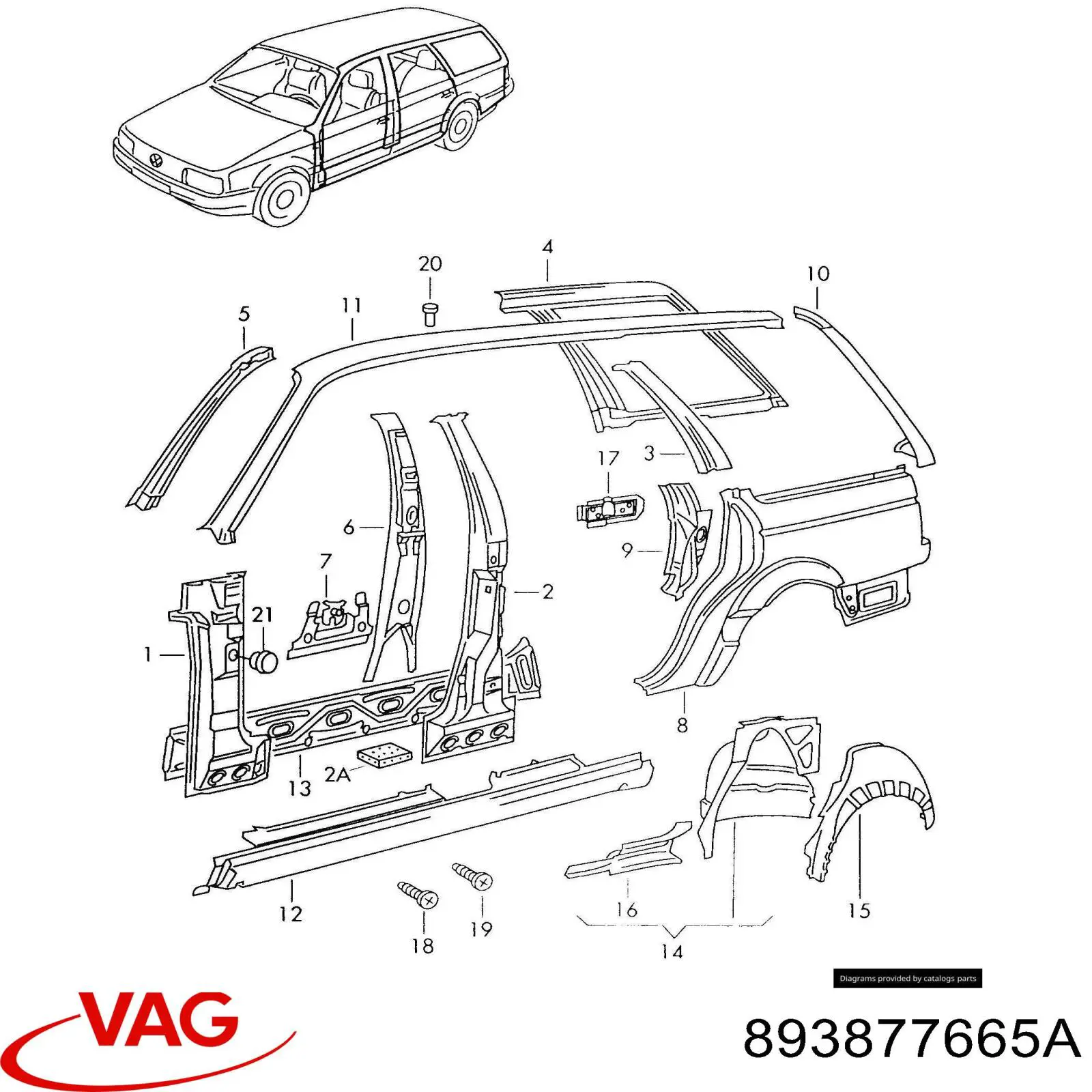  VAG 893877665A preço, a partir de 6,67 USD