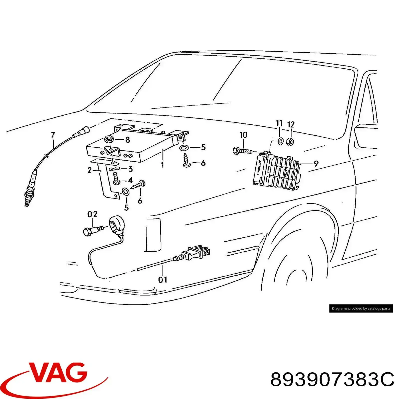 Módulo de direção (Centralina eletrônica) de motor VAG 893907383C preço, a partir de 158,41 USD