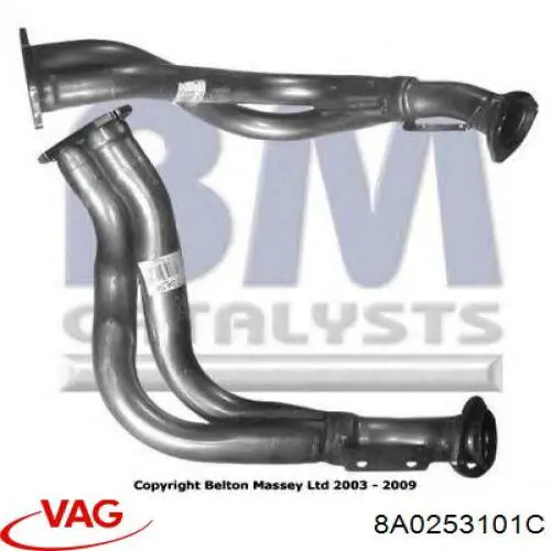 Compre 8A0253101C VAG Tubo de admissão dianteiro (calças) do silenciador