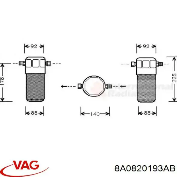 Compre 8A0820193AB VAG Tanque de recepção do secador de aparelho de ar condicionado