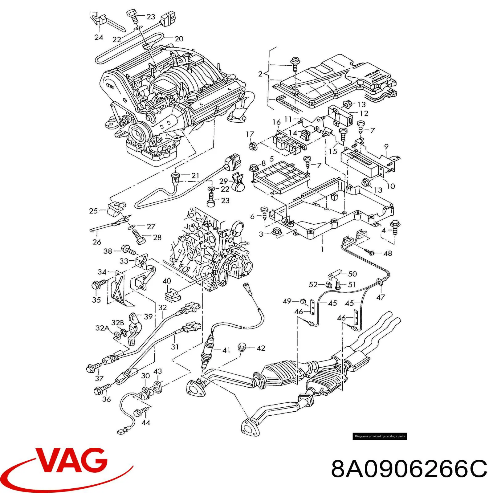 8A0906266C VAG Módulo de direção (Centralina eletrônica) de motor