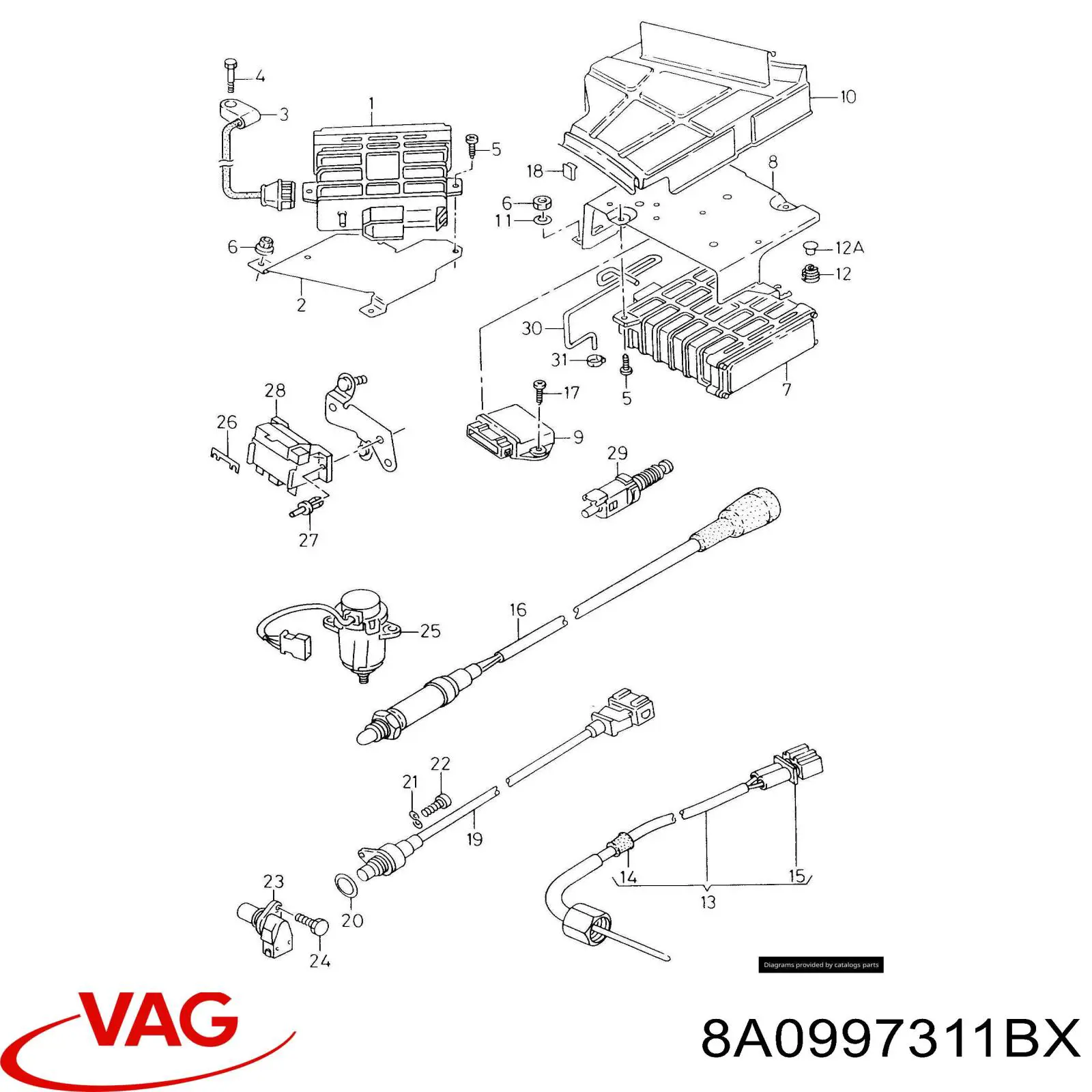 Módulo de direção (Centralina eletrônica) de motor VAG 8A0997311BX preço, a partir de 63,02 USD