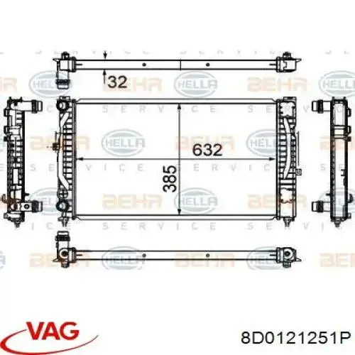 Radiador de esfriamento de motor VAG 8D0121251P preço, a partir de 63,44 USD