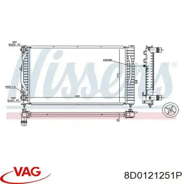Compre 8D0121251P VAG Radiador de esfriamento de motor