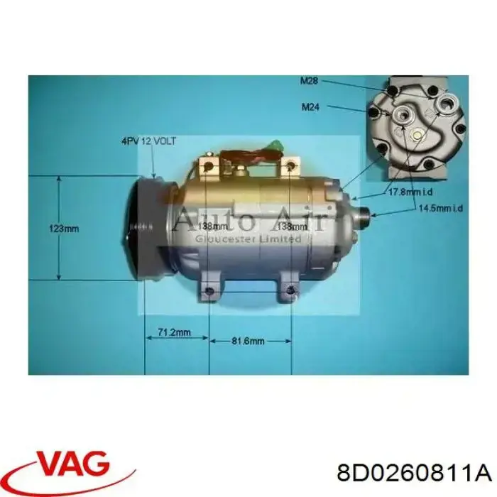 Acoplamento (bobina magnética) do compressor de aparelho de ar condicionado VAG 8D0260811A preço, a partir de 430,25 USD