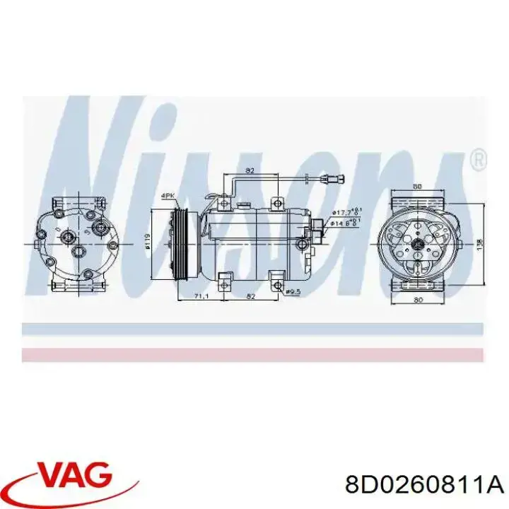 Compre 8D0260811A VAG Acoplamento (bobina magnética) do compressor de aparelho de ar condicionado