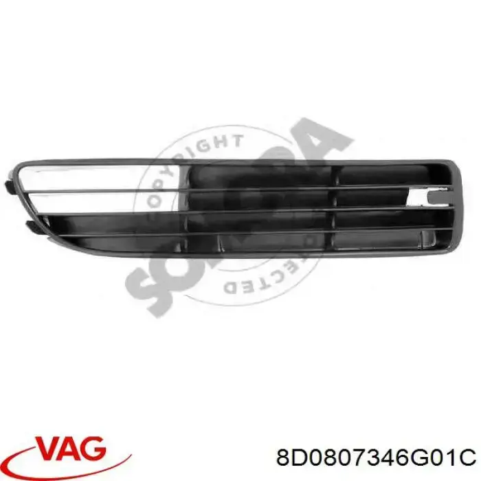 8D0807346G01C VAG Grelha direita do pára-choque dianteiro