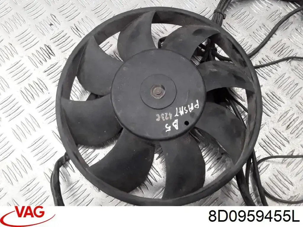 Ventilador elétrico de esfriamento montado (motor + roda de aletas) VAG 8D0959455L preço, a partir de 52,46 USD