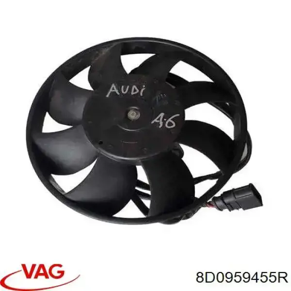 Ventilador elétrico de esfriamento montado (motor + roda de aletas) VAG 8D0959455R preço, a partir de 81,86 USD