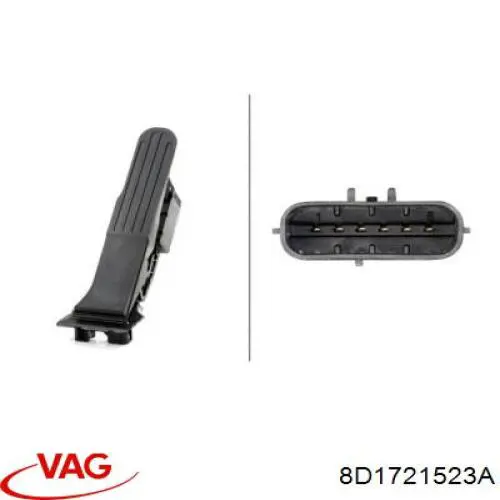 Pedal de gás (de acelerador) VAG 8D1721523A preço, a partir de 54,48 USD