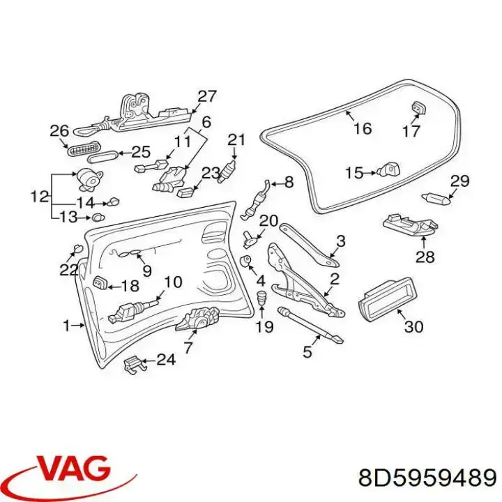Interruptor do fecho central VAG 8D5959489 preço, a partir de 19,98 USD