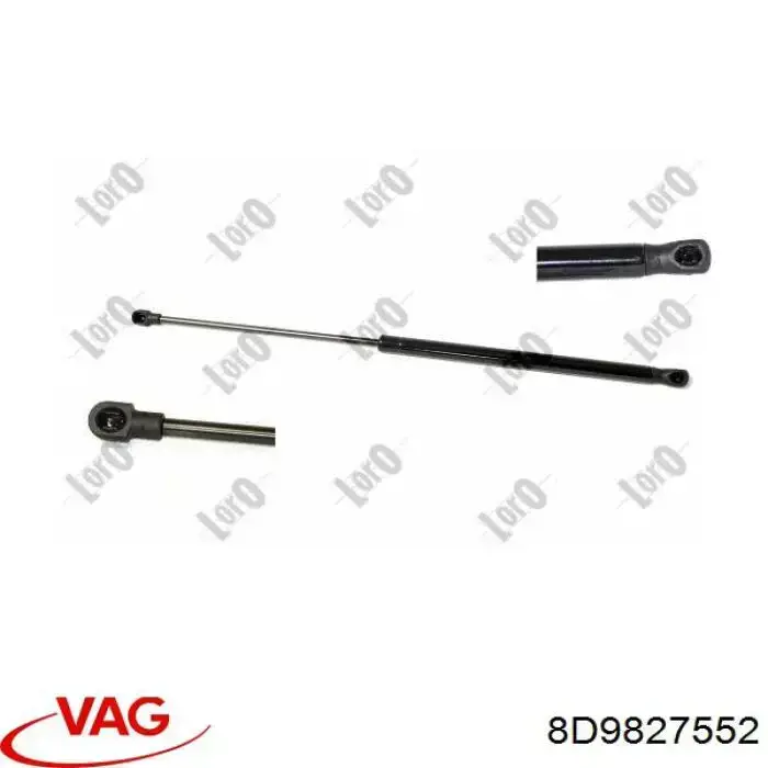 Compre 8D9827552 VAG Amortecedor de tampa de porta-malas (de 3ª/5ª porta traseira)
