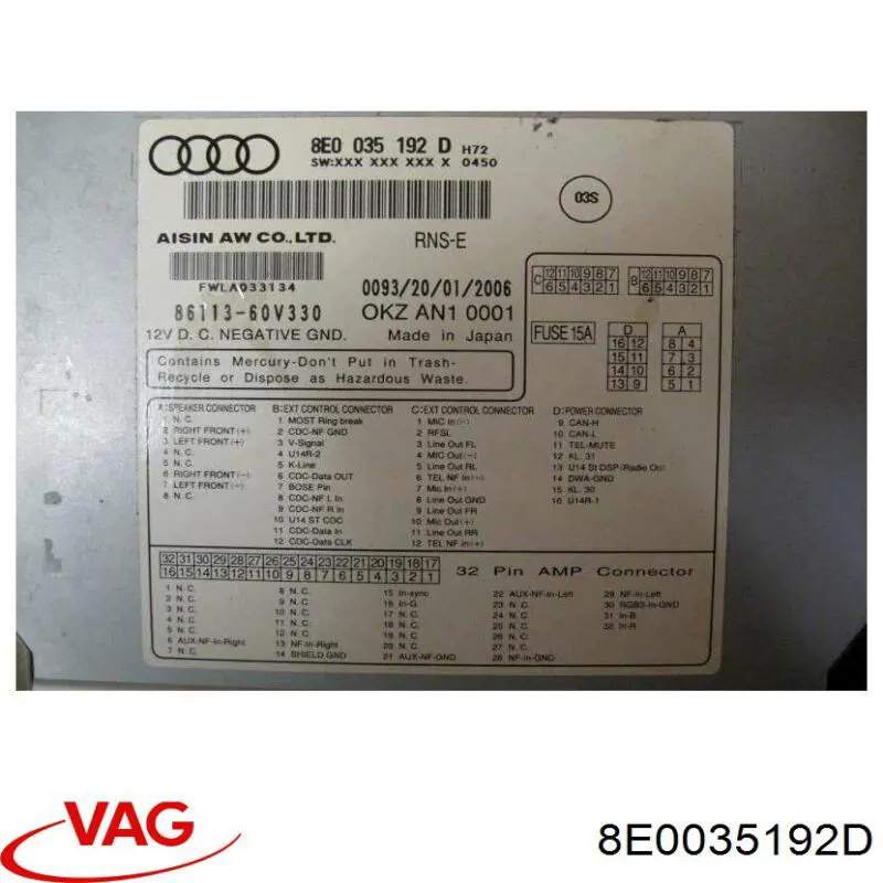  VAG 8E0035192K preço, a partir de 224,74 USD