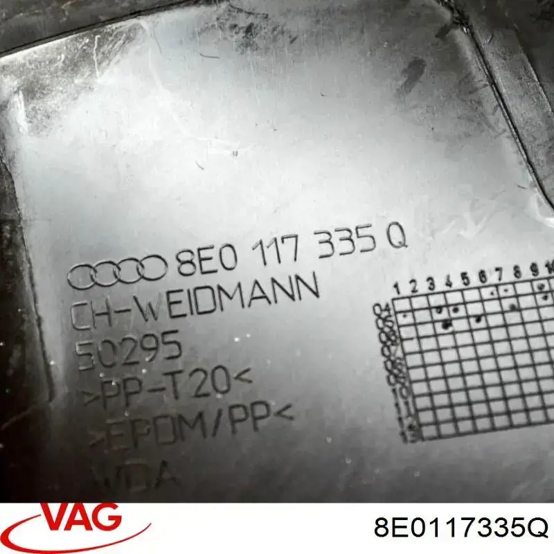 8E0117335Q VAG Difusor de intercooler