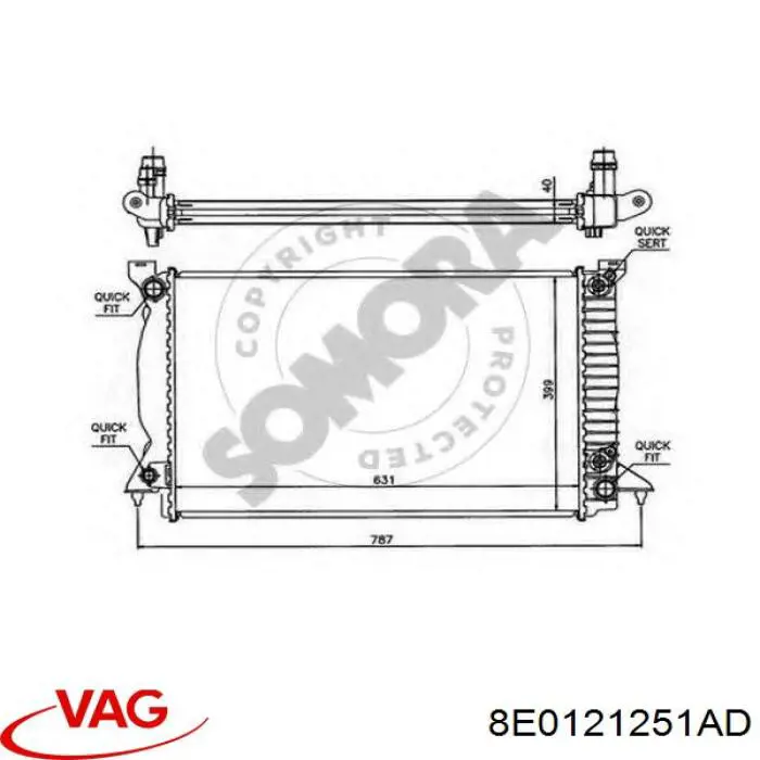 Compre 8E0121251AG VAG Radiador de esfriamento de motor