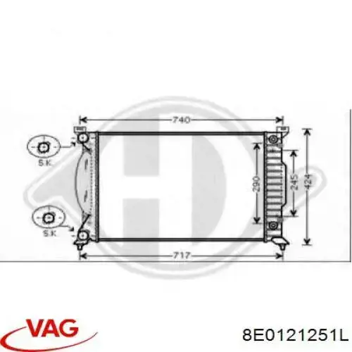 Compre 8E0121251L VAG Radiador de esfriamento de motor