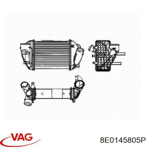 8E0145805P VAG Radiador de intercooler