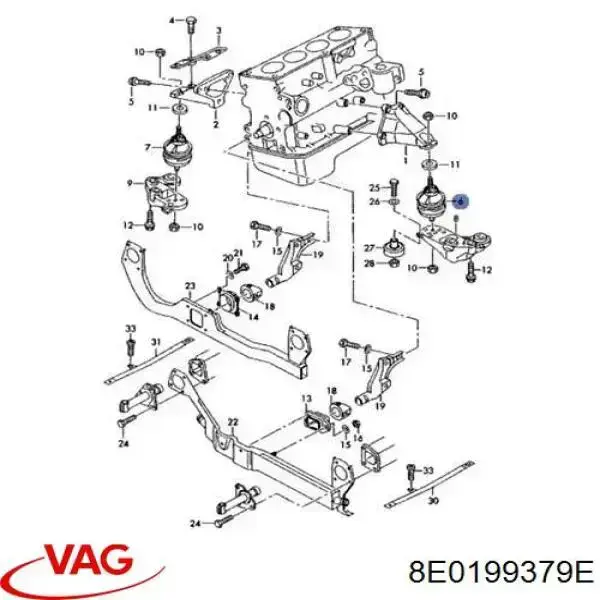 Compre 8E0199379E VAG Coxim (suporte) esquerdo/direito de motor