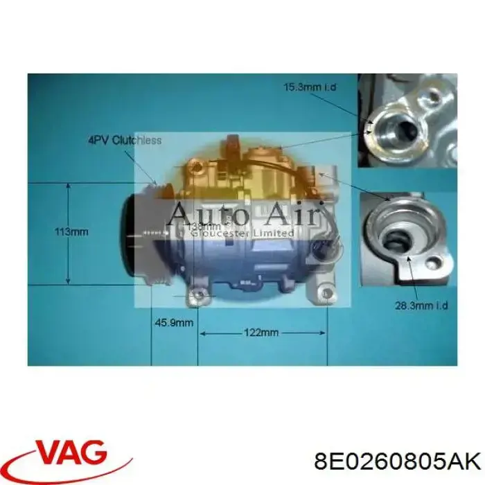 Compressor de aparelho de ar condicionado VAG 8E0260805AK preço, a partir de 136,21 USD