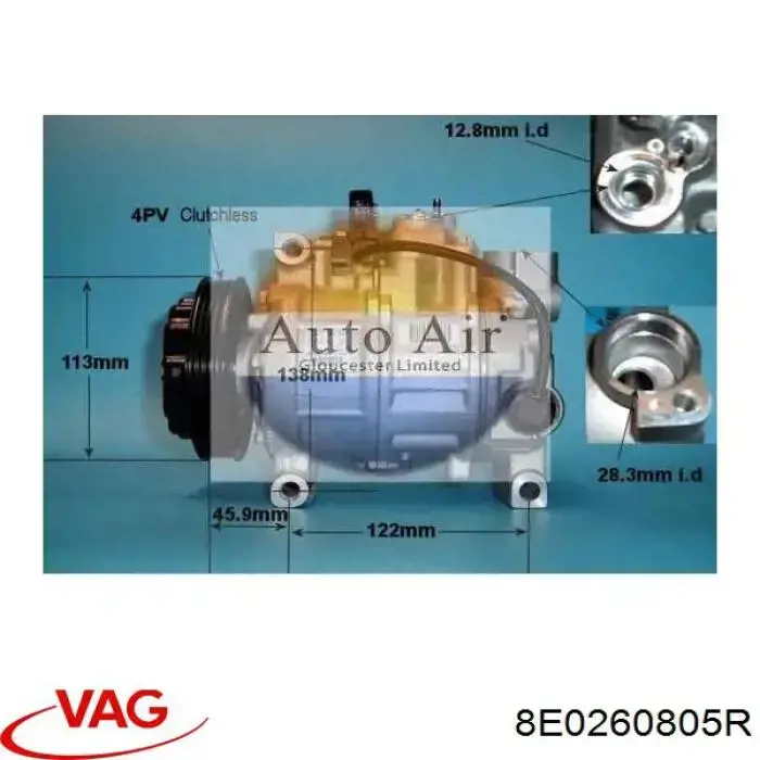 Compressor de aparelho de ar condicionado VAG 8E0260805R preço, a partir de 360,50 USD