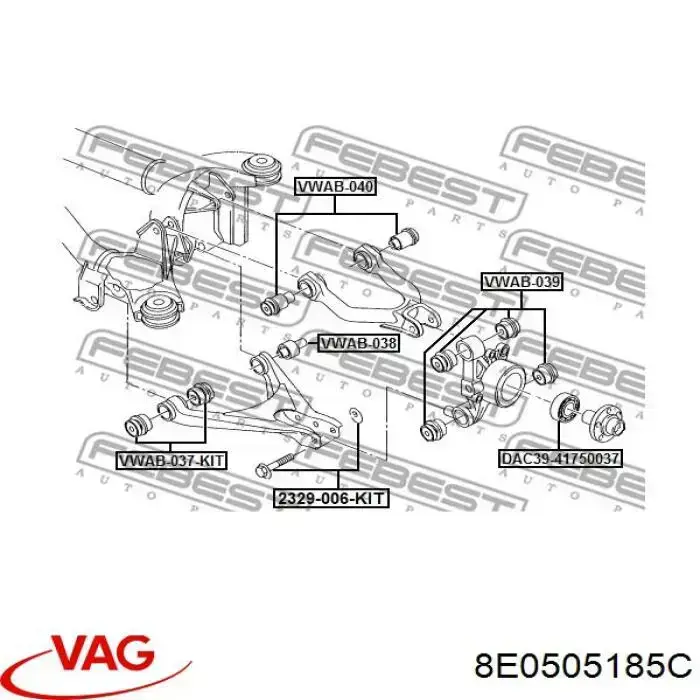 Compre 8E0505185C VAG Bloco silencioso do braço oscilante superior traseiro
