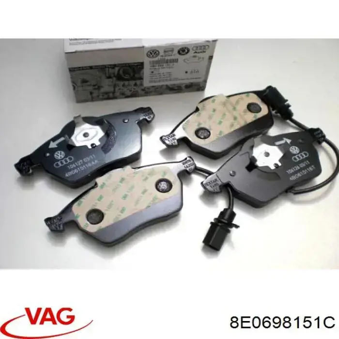 Sapatas do freio dianteiras de disco VAG 8E0698151C preço, a partir de 49,04 USD