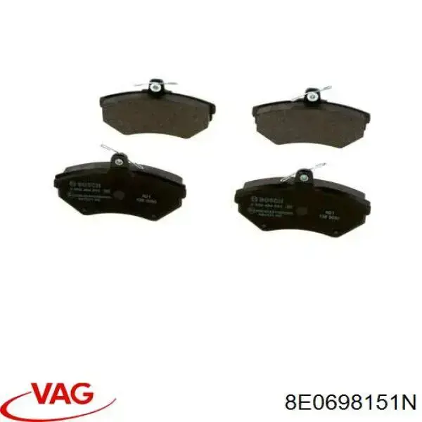 Compre 8E0698151N VAG Sapatas do freio dianteiras de disco