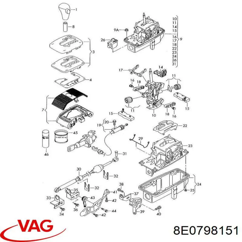 Compre 8E0798151 VAG Kit de reparação de ligação de mudança