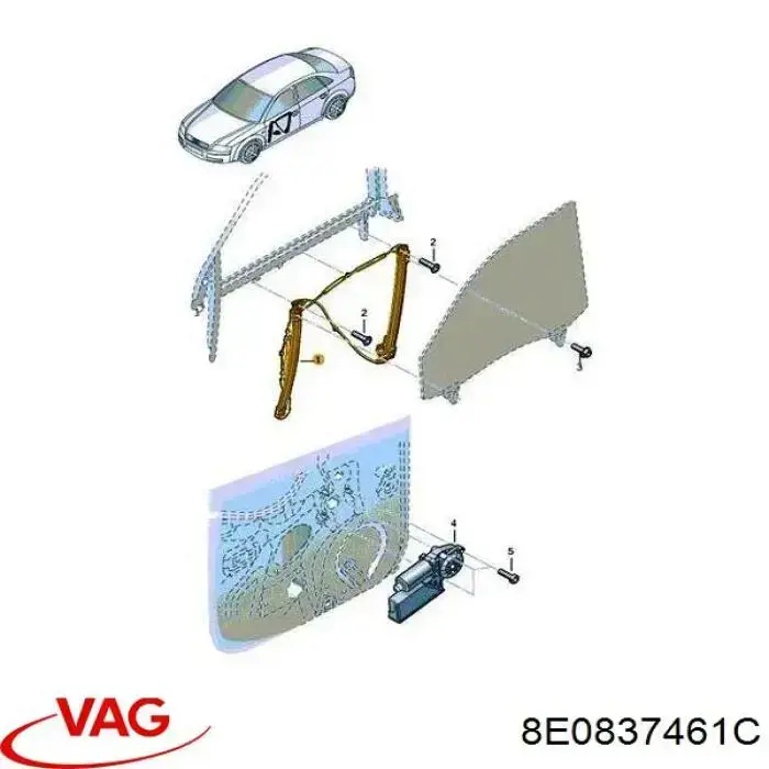 Compre 8E0837461C VAG Mecanismo de acionamento de vidro da porta dianteira esquerda