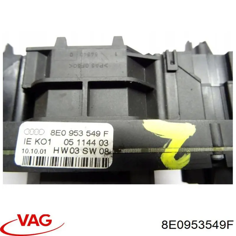 8E0953549F VAG Comutador instalado na coluna da direção, montado