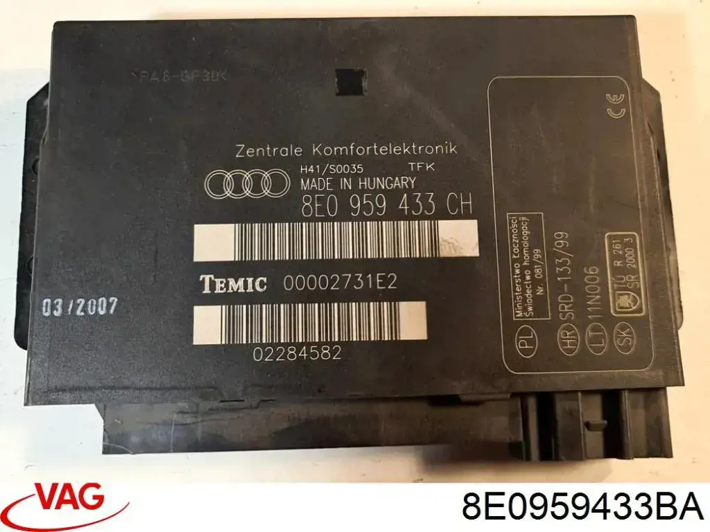 Unidade de controlo do fecho central VAG 8E0959433BA preço, a partir de 448,63 USD