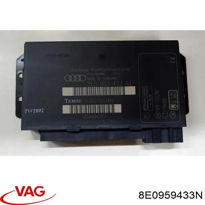 8E0959433N VAG Unidade de controlo do fecho central