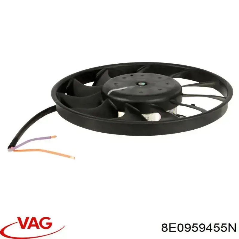 Ventilador (roda de aletas) do radiador de esfriamento direito VAG 8E0959455N preço, a partir de 204,34 USD