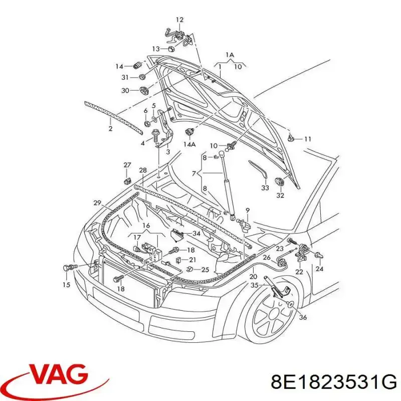 Cabo de abertura da capota VAG 8E1823531G preço, a partir de 13,99 USD