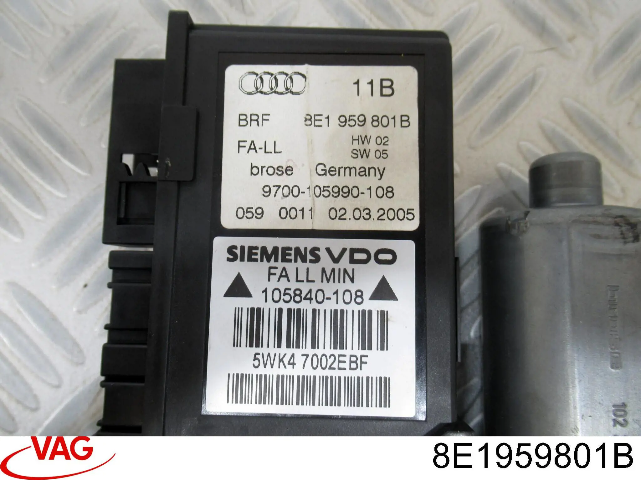 8E1959801B VAG Motor de acionamento de vidro da porta dianteira esquerda