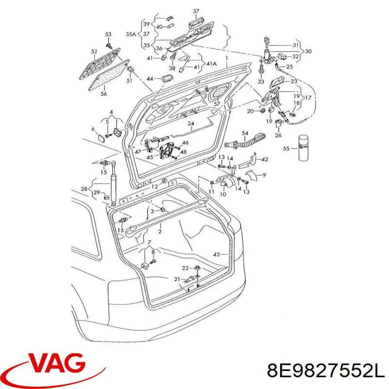 Amortecedor de tampa de porta-malas (de 3ª/5ª porta traseira) VAG 8E9827552L preço, a partir de 14,92 USD