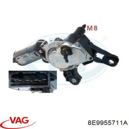 8E9955711A VAG Motor de limpador pára-brisas de vidro traseiro