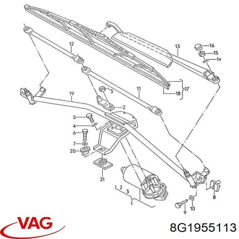 Motor de limpador pára-brisas do pára-brisas VAG 8G1955113 preço, a partir de 56,18 USD