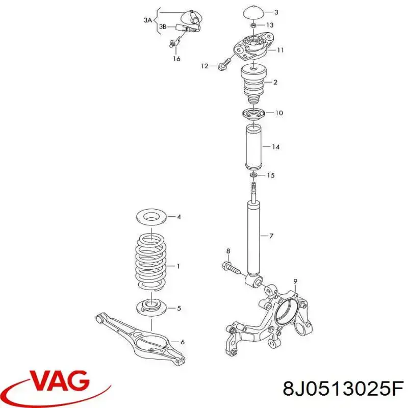 8J0513025A VAG Amortecedor traseiro