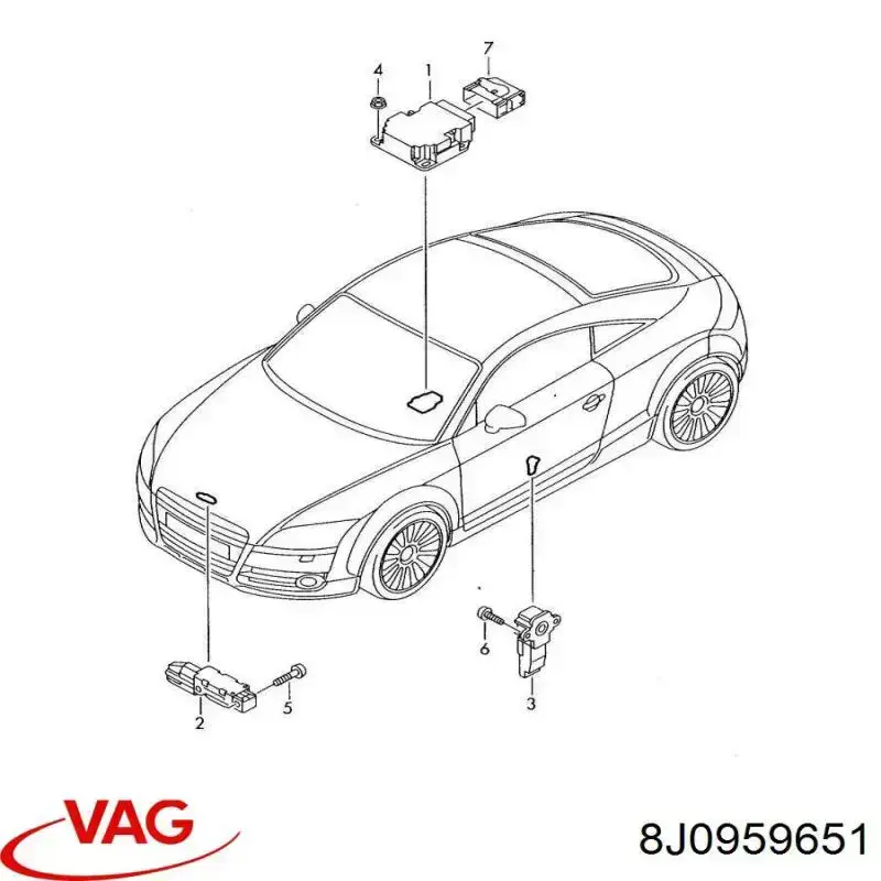 Sensor AIRBAG dianteiro VAG 8J0959651 preço, a partir de 71,51 USD