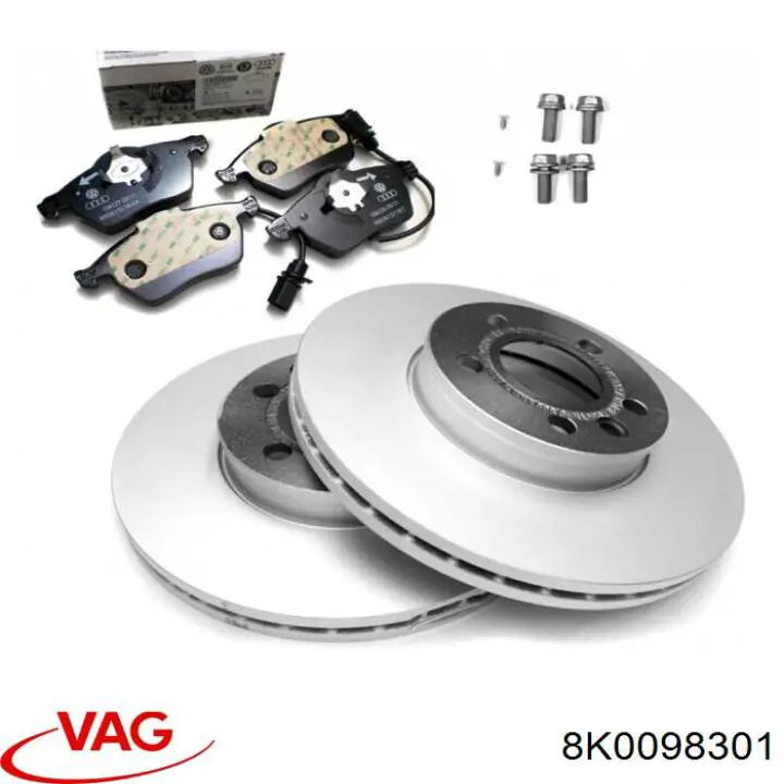 8K0098301 VAG Sapatas do freio dianteiras de disco