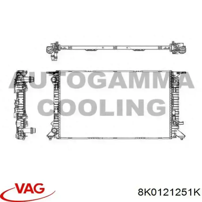 Compre 8K0121251K VAG Radiador de esfriamento de motor