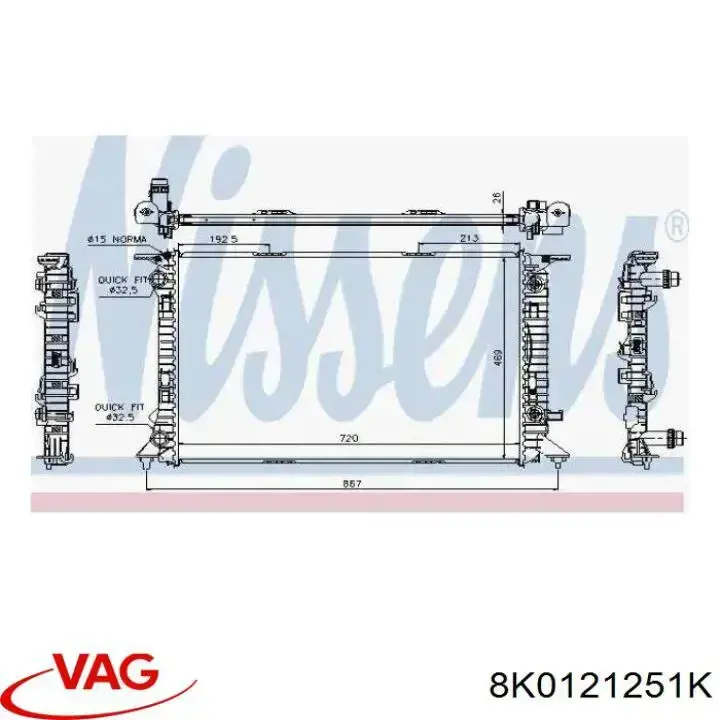 Radiador de esfriamento de motor VAG 8K0121251K preço, a partir de 139,61 USD