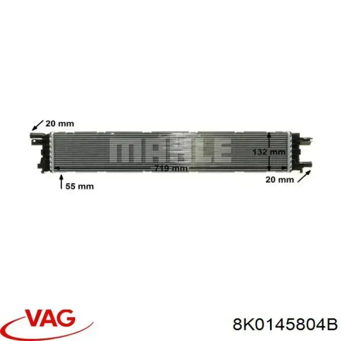 8K0145804B VAG Radiador de esfriamento de motor adicional