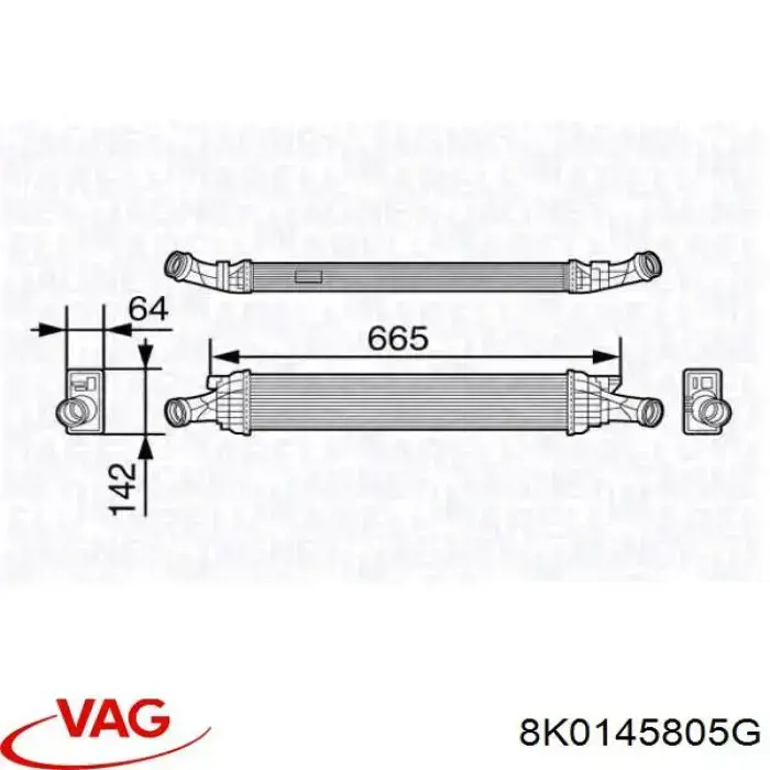 Compre 8K0145805G VAG Radiador de intercooler