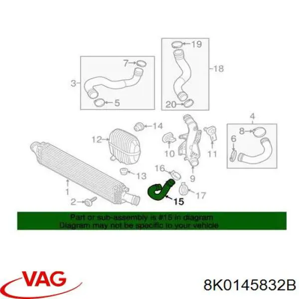 Cano derivado de ar, entrada no ressonador VAG 8K0145832B preço, a partir de 9,21 USD