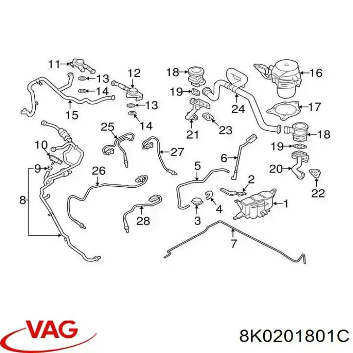 Compre 8K0201801C VAG Adsorvedor dos vapores de combustível