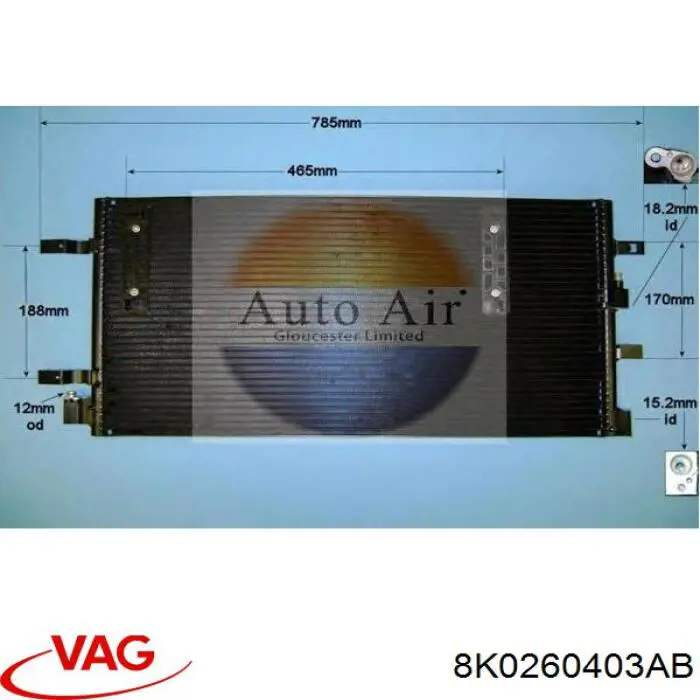 Radiador de aparelho de ar condicionado VAG 8K0260403AB preço, a partir de 104,78 USD