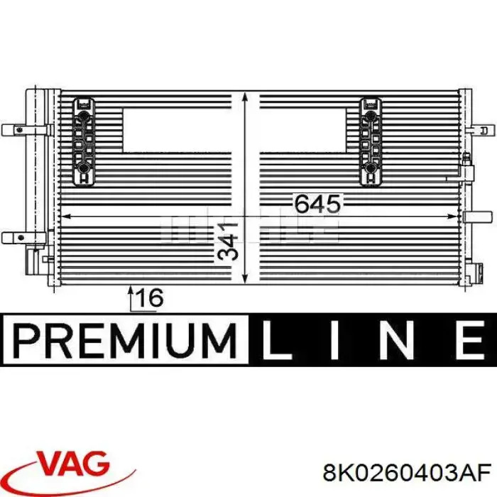 Compre 8K0260403AF VAG Radiador de aparelho de ar condicionado